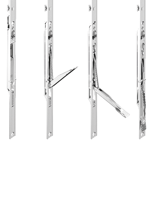 Catenaccio passante<br>con leva frontale